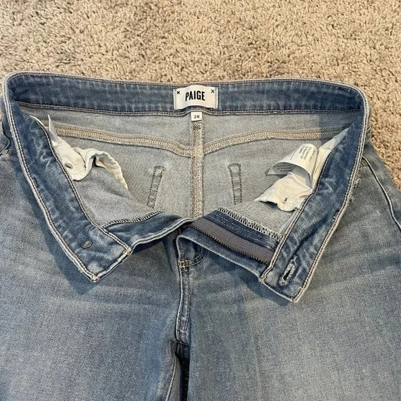 Paige Brigitte Womens Boyfriend Skinny Mid Rise Distressed Jeans Size 28 - Picture 10 of 11